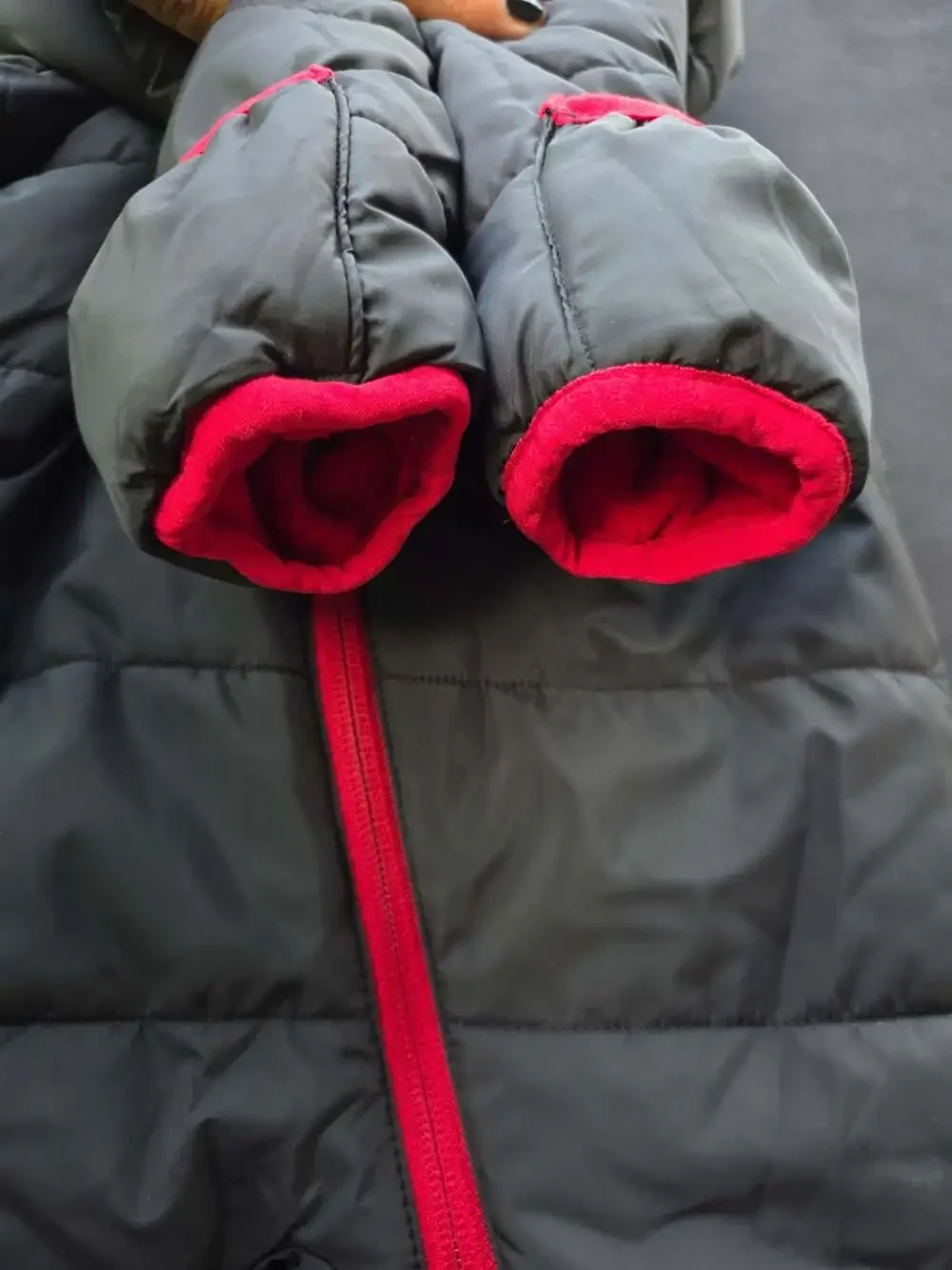 Jordan Baby Puffer Snowsuit Bunting 6-9M Black Red